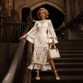 2025 spring new arrivals: european and american style embroidered dresses, white tassel gowns, amazon lace dresses