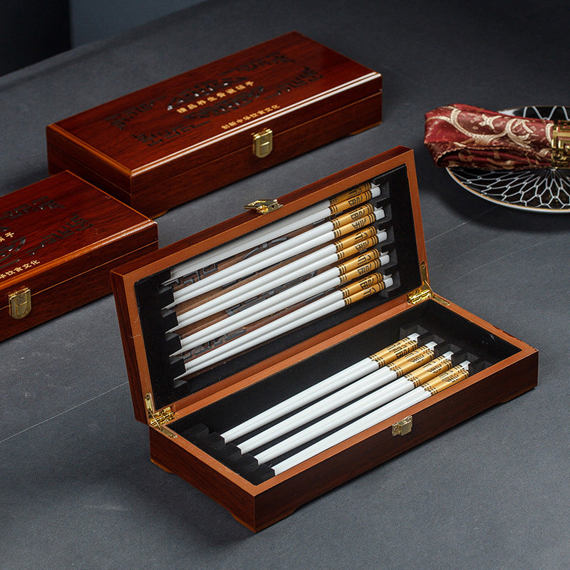 Luxury ceramic chopsticks gift set - high-temperature resistant, non-slip chopsticks for home use - tableware gift set - factory wholesale