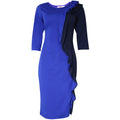 supply  modified  african plus size women's clothing two-color patchwork chest pleated long-sleeved dress