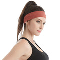 High-elasticity sports headband for women - solid color, four-needle six-line stitching, classic yoga headband, professional outdoor fitness headband