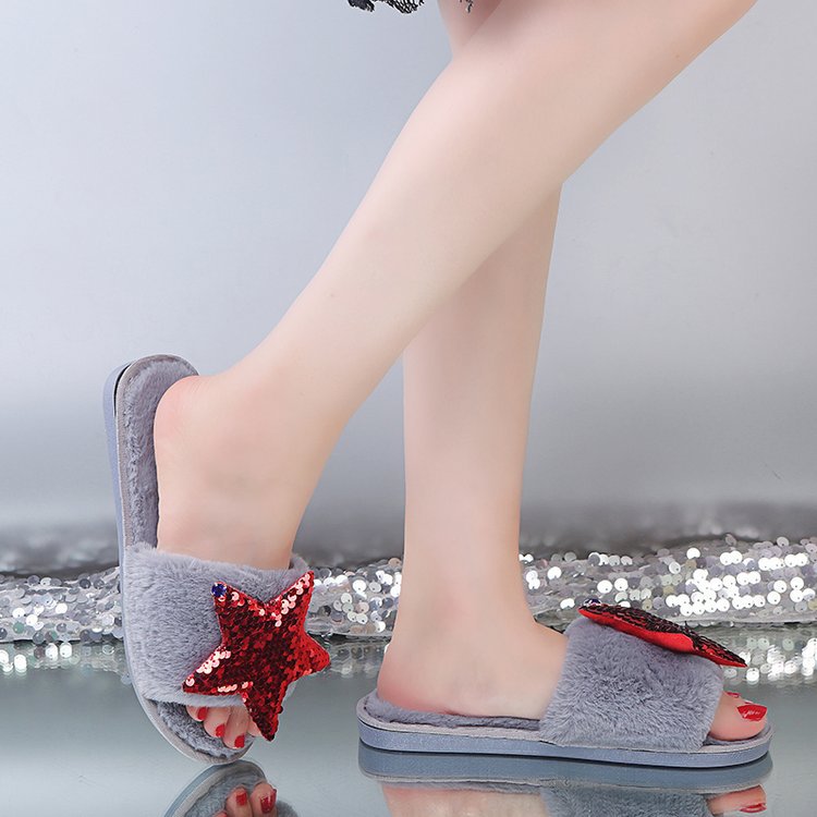 2024 faux rabbit fur slippers - winter cotton slippers, indoor warm fuzzy slippers, floor slides, women's in-stock