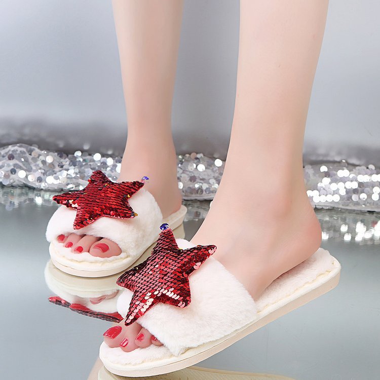 2024 faux rabbit fur slippers - winter cotton slippers, indoor warm fuzzy slippers, floor slides, women's in-stock