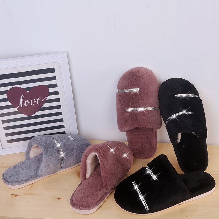 2024 winter new women's cotton slippers, home couple cotton slippers, indoor faux rabbit fur slippers, full coverage cotton slippers - direct from the manufacturer