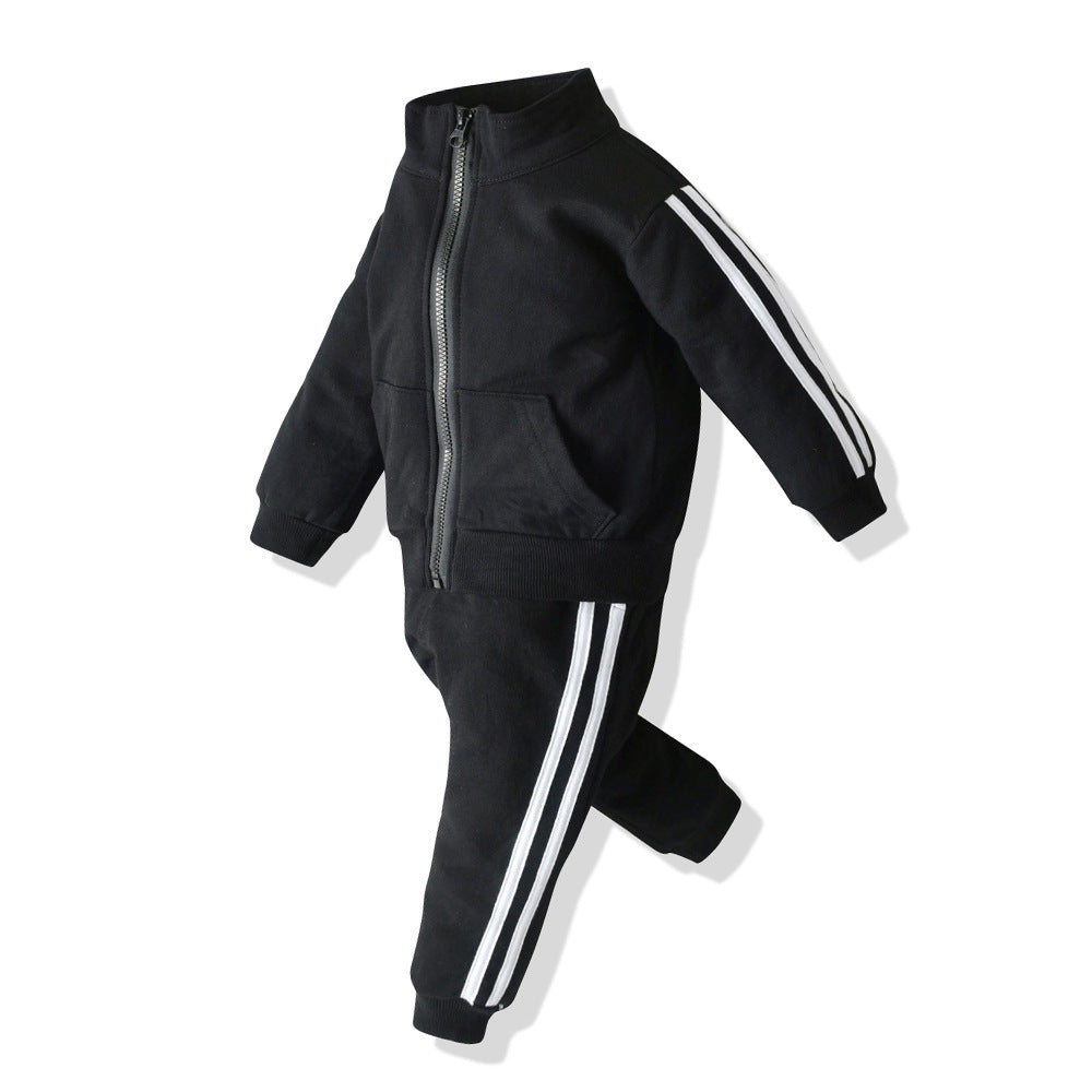 Exportautum new children's clothing, small and medium-sized children's sweatshirttwo-piece setkidscasual zipper suit sportswear