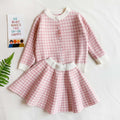 spring/autumn girls' knitted sweater set - fashionable sweater dress with bow detail, two-piece outfit - direct from the manufacturer