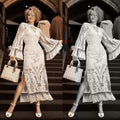 2025 spring new arrivals: european and american style embroidered dresses, white tassel gowns, amazon lace dresses