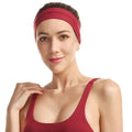 High-elasticity sports headband for women - solid color, four-needle six-line stitching, classic yoga headband, professional outdoor fitness headband