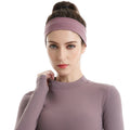 High-elasticity sports headband for women - solid color, four-needle six-line stitching, classic yoga headband, professional outdoor fitness headband