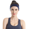 High-elasticity sports headband for women - solid color, four-needle six-line stitching, classic yoga headband, professional outdoor fitness headband