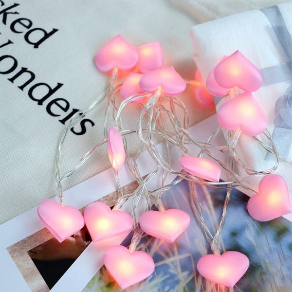 LED love string light, fabric peach heart string light girl heart room decoration light Internet celebrity explosion curtain light wholesale