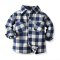 children's clothing spring & fallnew arrival boys double flap pocket pantslong sleevescardiganplaid lapel kids shirtshirt