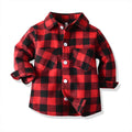 children's clothing spring & fallnew arrival boys double flap pocket pantslong sleevescardiganplaid lapel kids shirtshirt