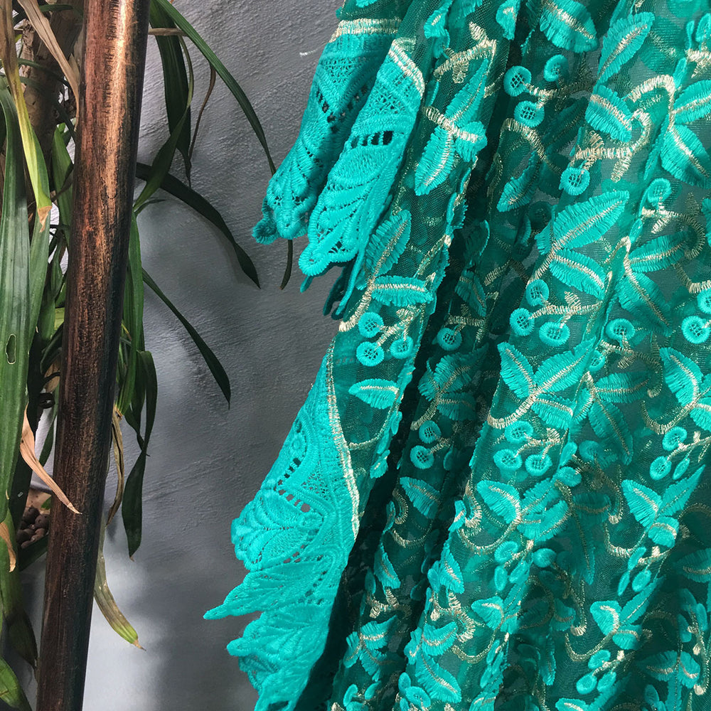 Special offer: 3d floral lace embroidered loose fit batwing sleeve robe - african women's clothing