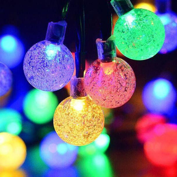 LED solar light string manufacturers wholesale water drop bubble ball light string LED outdoor garden decorative light string customization