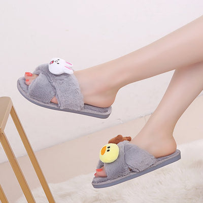 2024 fall/winter new cartoon plush slippers - indoor/outdoor wearable slides - wholesale direct from manufacturer