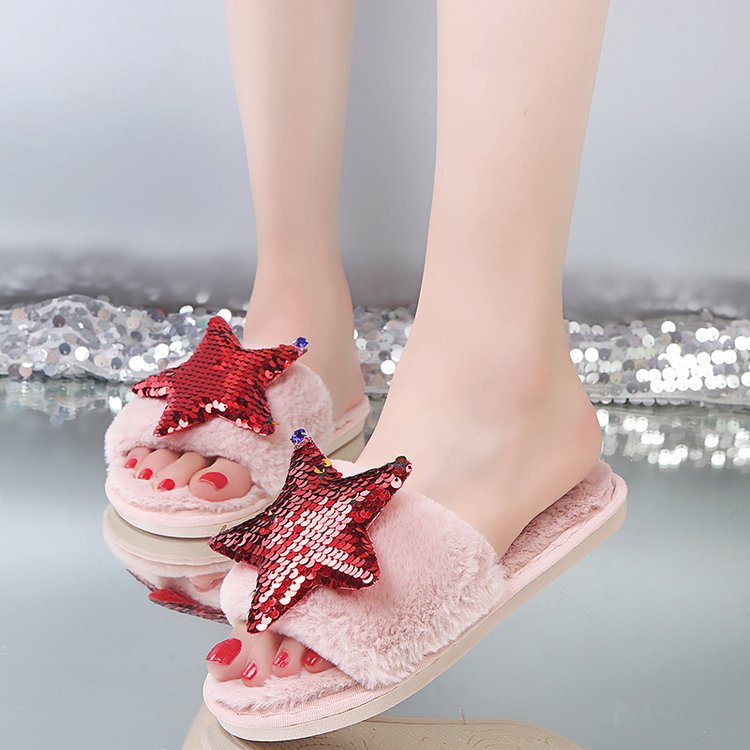 2024 faux rabbit fur slippers - winter cotton slippers, indoor warm fuzzy slippers, floor slides, women's in-stock