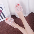 Furry cotton slippers for women winter indoor wooden floor confinement shoes stuffed flip-flops heart furry slippers for women