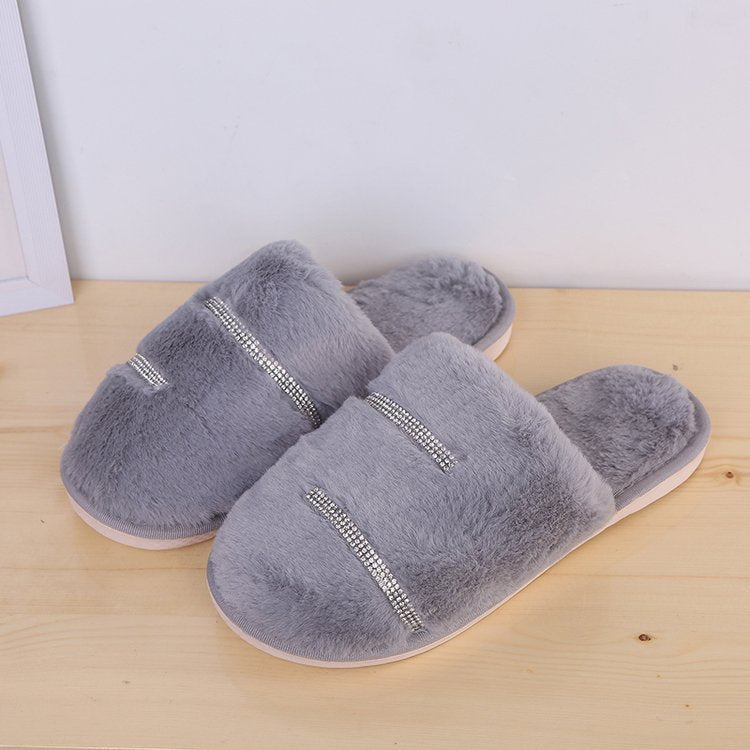 2024 winter new women's cotton slippers, home couple cotton slippers, indoor faux rabbit fur slippers, full coverage cotton slippers - direct from the manufacturer