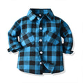 children's clothing spring & fallnew arrival boys double flap pocket pantslong sleevescardiganplaid lapel kids shirtshirt