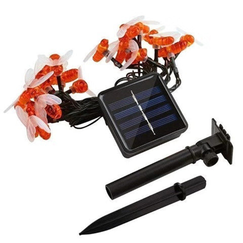LED solar bee light string outdoor courtyard holiday romantic decoration little bee LED battery box lantern customization