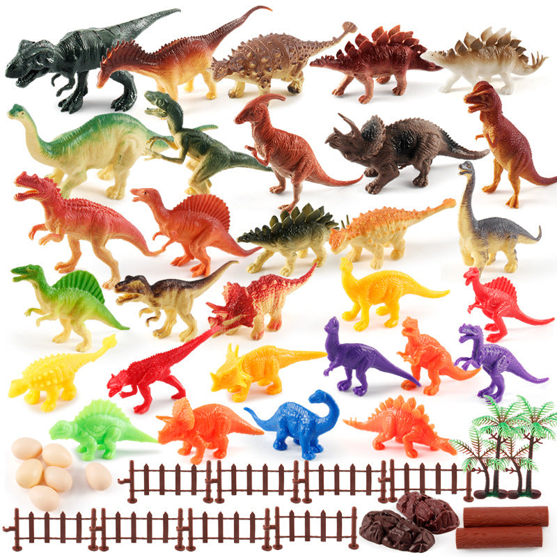 Dinosaur toy tyrannosaurus rex model set, plastic 4-piece animal set, ages 5+, little dinosaur for boys, children's educational toy
