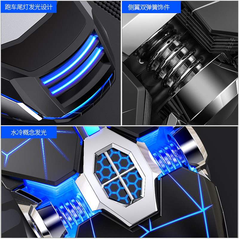 Silver carved kisame e-sports mechanical mouse - wired, silent gaming usb computer mouse - cross-border amazon private label wholesale