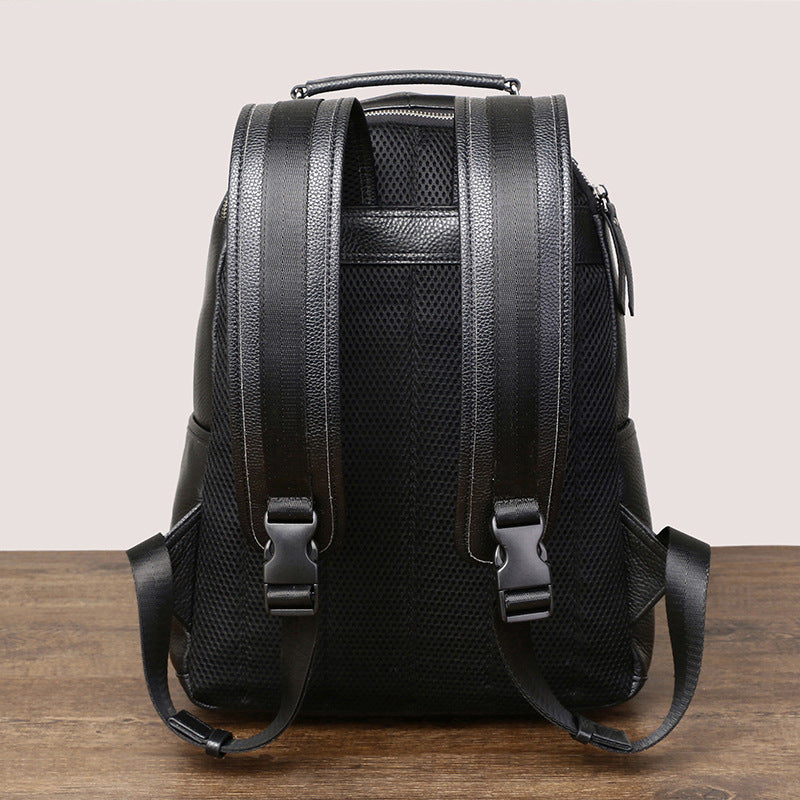 Business Casual Backpack Fashion Trend Large Capacity Men's Bag Light Commuter First Layer Cowhide Men's Backpack
