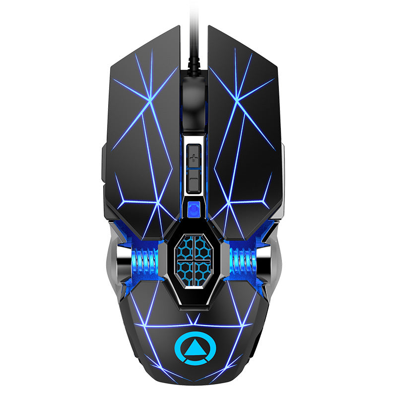 Silver carved kisame e-sports mechanical mouse - wired, silent gaming usb computer mouse - cross-border amazon private label wholesale