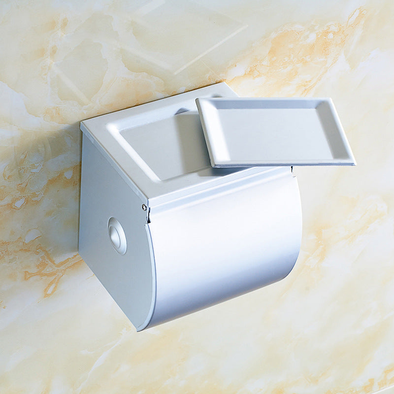 Paper towel holder, non-punching space aluminum, black bathroom, mobile phone rack, toilet, roll paper holder, toilet, hand wipe carton.