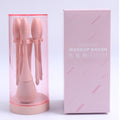 Portable mini makeup brush set - includes foundation, powder, blush, and eyeshadow brushes - all-in-one makeup brush organizer