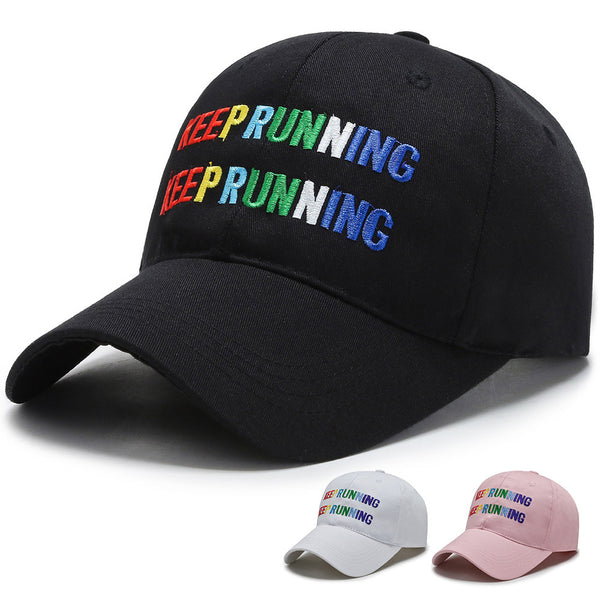 Cross-border new hats Men's KEEPRUNNING Baseball caps Men's autumn and winter peaked caps Outdoor shading and sun protection caps