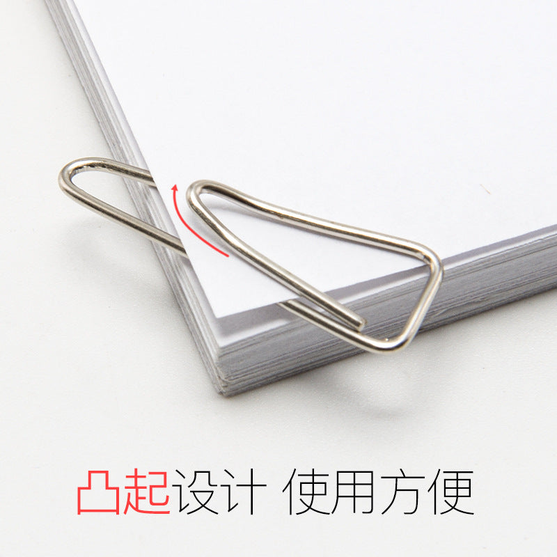 Deli 0051 triangular paperclip 3 #3 thickened electroplated metal triangular paperclip 100 pieces in a box wholesale