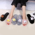 Cute cartoon parent-child slippers, fluffy slippers for boys and girls, autumn and winter indoor student cotton slippers, warm one-strap slides