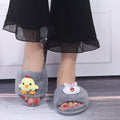 Cute cartoon parent-child slippers, fluffy slippers for boys and girls, autumn and winter indoor student cotton slippers, warm one-strap slides