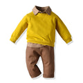 Exportfall and winternew arrivalchildren's clothingkidspulloversweatshirtshirtmatching britishpantsthree-piece setboy set
