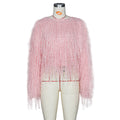 Wish  hot selling european and american women's fall/winter sweater cardigan fashion handmade tassel knitted pullover sweater