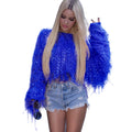 Wish  hot selling european and american women's fall/winter sweater cardigan fashion handmade tassel knitted pullover sweater