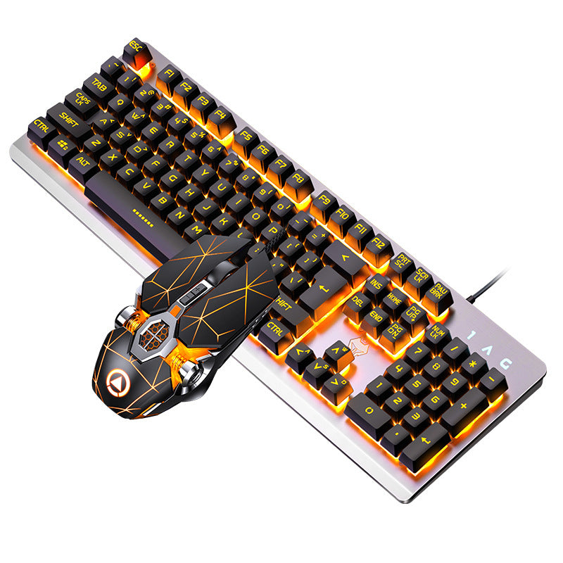 Silver sculpt gaming keyboard, mouse, and headset 3-piece set - mechanical feel keyboard and mouse combo - amazon private label wholesale