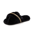 2024 fall/winter new collection: rhinestone-embellished criss-cross fuzzy slippers - women's casual indoor floor cotton slippers - open-toe plush slippers