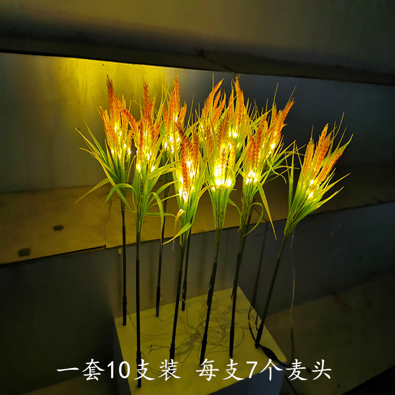 Wheat ear ground plug lamp led outdoor waterproof reed lamp garden garden decoration small lantern park landscape lawn lamp