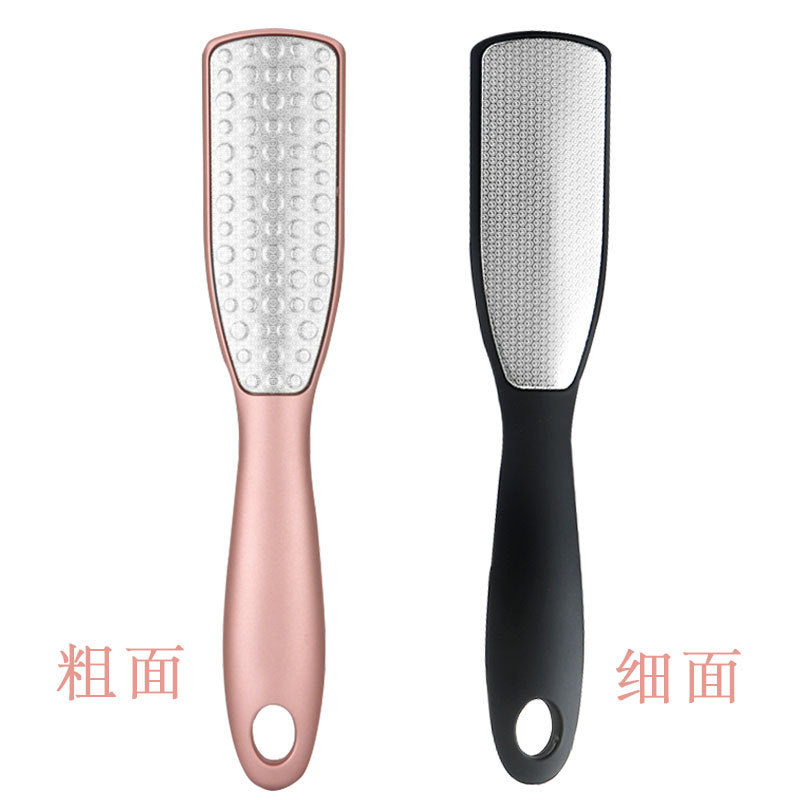 Exfoliating stainless steel foot file - coarse & fine surface - foot scrubber & callus remover