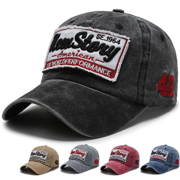 Cross-border new hats, women's European and American washed labels, baseball caps, men's autumn and winter peaked hats, outdoor shading and sun protection hats