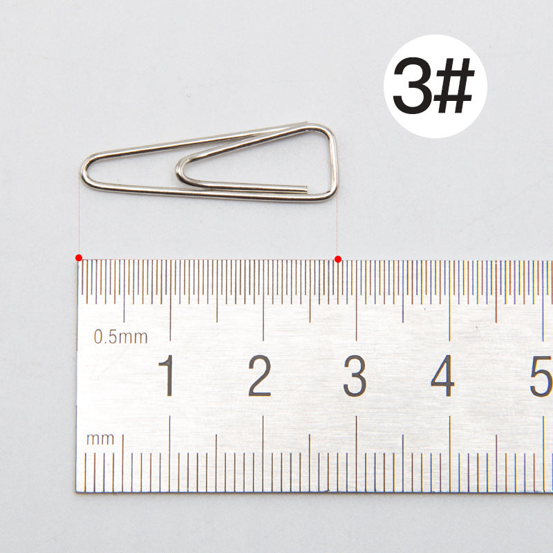 Deli 0051 triangular paperclip 3 #3 thickened electroplated metal triangular paperclip 100 pieces in a box wholesale