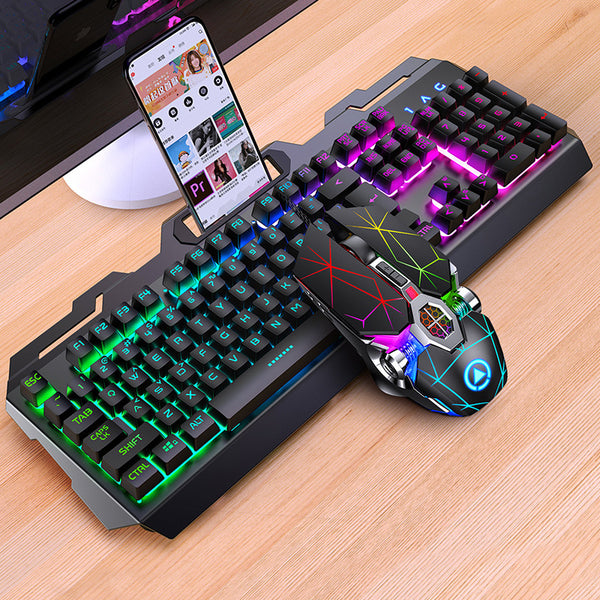 Silver Carving game keyboard, mouse and earphones three-piece set, mechanical feel keyboard and mouse kit,  private mold wholesale