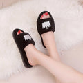 Furry slippers women's fall and winter outwear 2024 new one-line slippers furry shoes k-style crown slippers one-piece dropshipping