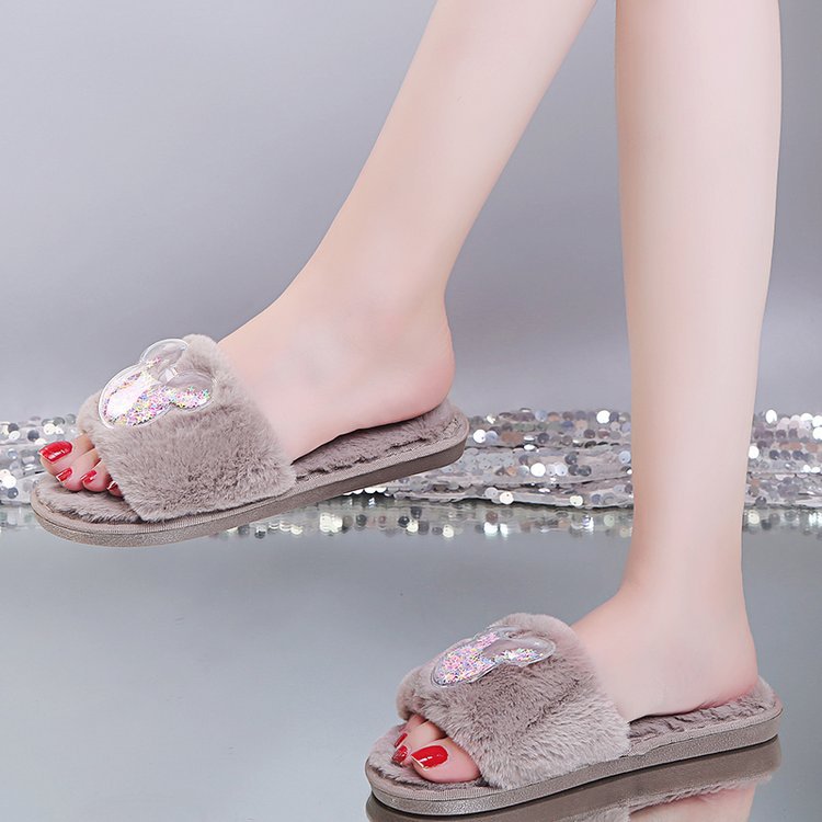 2024 cute star transparent cotton slippers warm one-strap indoor home slippers autumn and winter parent-child cotton slippers wholesale