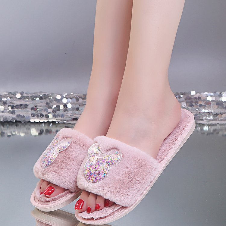 2024 cute star transparent cotton slippers warm one-strap indoor home slippers autumn and winter parent-child cotton slippers wholesale