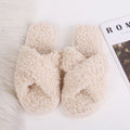 Autumn winter home candy color outdoor one-line furry slippers women open toe slippers home cotton slippers women's hair