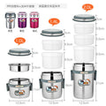 304 stainless steel vacuum pot thermal insulation multi-layer lunch box portable sealed compartment thermal insulation bucket lunch box