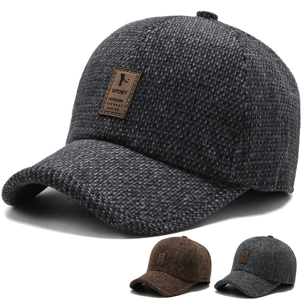 Winter men's hat middle-aged and elderly outdoor leisure fashion ear protection baseball cap elderly thickened thermal cap